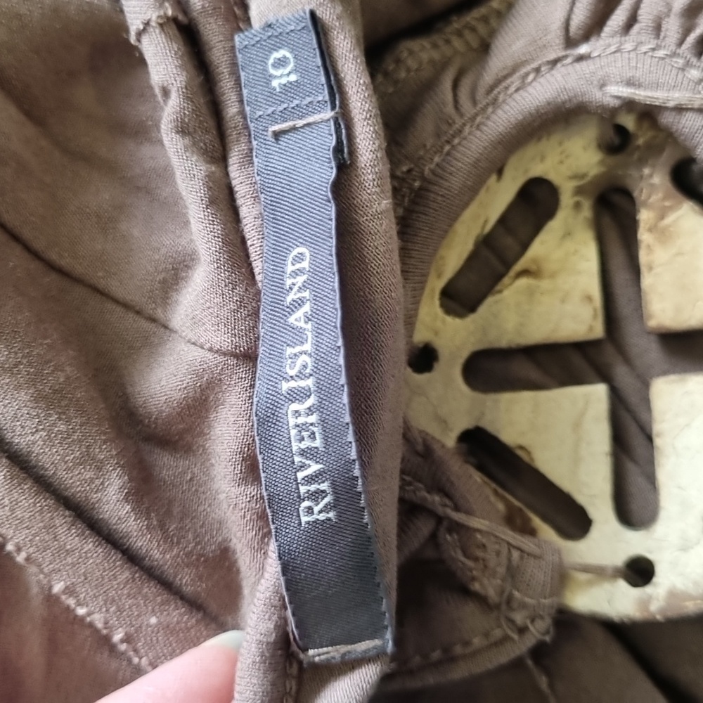 River Island, brown halter neck top, stretchy material, size 10 - Picture 6 of 7